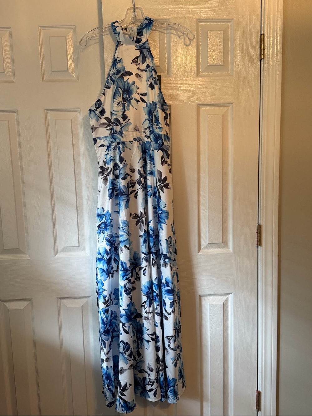 STYLEWE White Maxi Dress with Blue Floral Halter